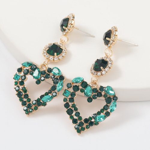 Boucles D'oreilles De Luxe Vert Brillant En Strass, Nouveau Design, Long CUr Suspendu, Bijoux De Dclaration, 2021