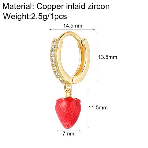 Boucles D'oreilles De Style Bohme Pour Femme, Bijoux En Forme De Fruit, Non-Dangle, Or, Document, Cerceau, Mignon, Equation, Orange, 1 Pice, 1mes, Mode Corenne, Nouveaut