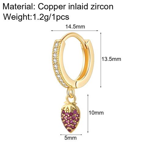 Boucles D'oreilles De Style Bohme Pour Femme, Bijoux En Forme De Fruit, Non-Dangle, Or, Document, Cerceau, Mignon, Equation, Orange, 1 Pice, 1mes, Mode Corenne, Nouveaut