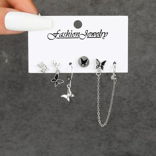 Boucles D'oreilles De Temprament En Cristal Rose Pour Femmes, Piercing Pour Oreilles, Mode Corenne, Personnalit, Y2k, Nouveau, 2023, Ensemble De 6 Pices