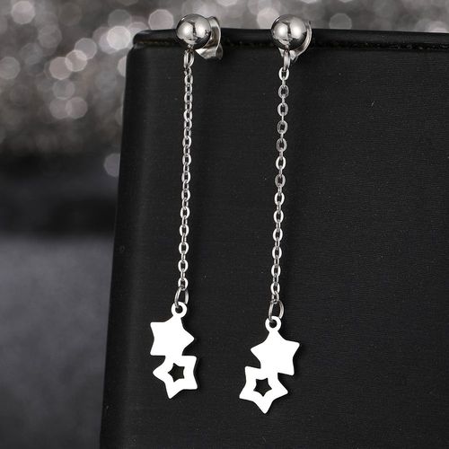 Boucles D'oreilles Deux toiles En Acier Inoxydable Pour Femmes, Pendentif Pompon, Bijoux Doux, Cadeaux De Fte, Mode Corenne, Tendance, Nouveau, 2022