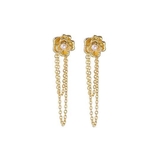 Boucles D'oreilles En Acrylique Pour Femmes, Bijoux Doux Pour Filles, Perles Corennes, Camlia, Pompon Long Style, Temprament, Petits Clous Parfums, Vtements Pour Femmes