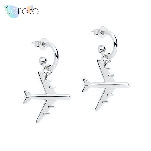 Boucles D'oreilles En Argent 925 Vritable Pour Femmes, Pendentif En Forme De Queue De Poisson, Avion, Boucles D'oreilles Pour Filles, Piercing Os, Petite Arte