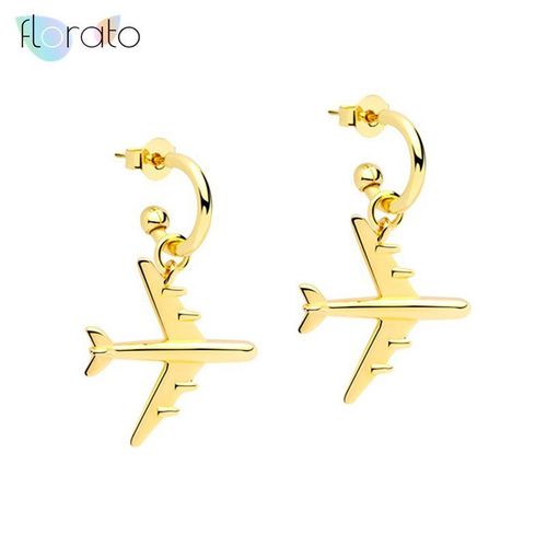 Boucles D'oreilles En Argent 925 Vritable Pour Femmes, Pendentif En Forme De Queue De Poisson, Avion, Boucles D'oreilles Pour Filles, Piercing Os, Petite Arte