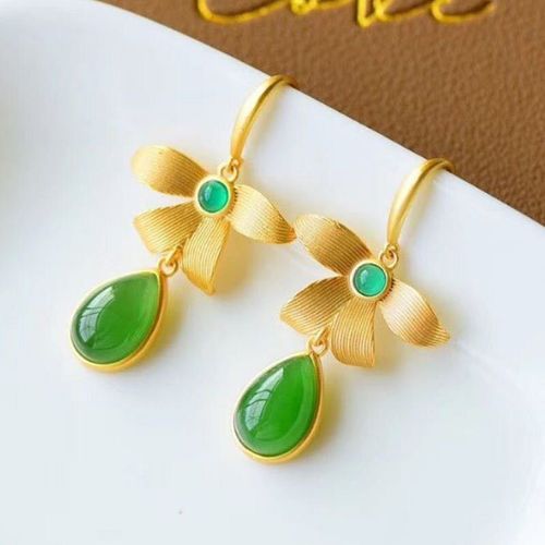 Boucles D'oreilles En Argent Incrust De Jaspe Hotan Naturel En Forme De Papillon, Super High-Tech, Bijoux De Marque En Forme De Goutte Pour Femmes, Nouvelle Collection