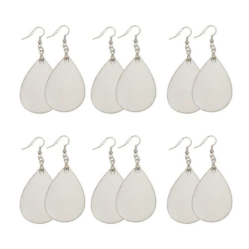 Boucles D'oreilles En Bois Pour Femmes, 6 Paires, En Bois, Fait  La Main, Vierge, Impression Par Sublimation, Mdf, Dangle, Fabrication De Bijoux