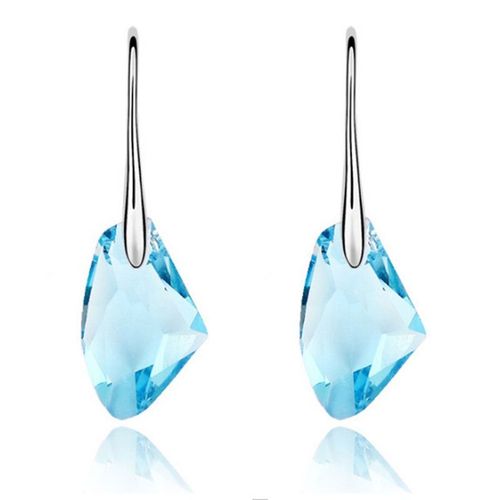 Boucles D'oreilles En Cristal Argent Multicolore Pour Femmes, Pendentif En Forme De Goutte D'eau,  La Mode, Bijoux Cadeau