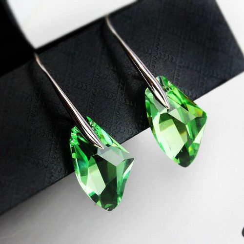 Boucles D'oreilles En Cristal Argent Multicolore Pour Femmes, Pendentif En Forme De Goutte D'eau,  La Mode, Bijoux Cadeau