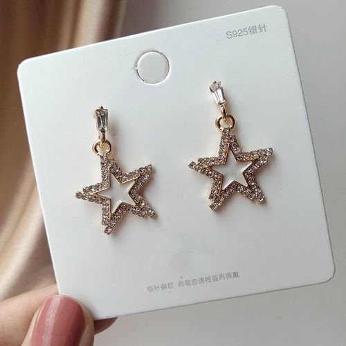 Boucles D'oreilles En Cristal Pour Filles, Tendance, En Filet Sauvage, Rouge, toile  Cinq Branches, Nouveau Temprament, Prix Le Plus Bas, Hypoallergnique