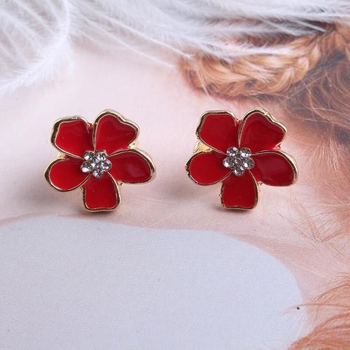 Boucles D'oreilles En mail Style Coren En Forme De Fleur Sans Piercing Pour Filles,Bijoux Mignons Sans Trou