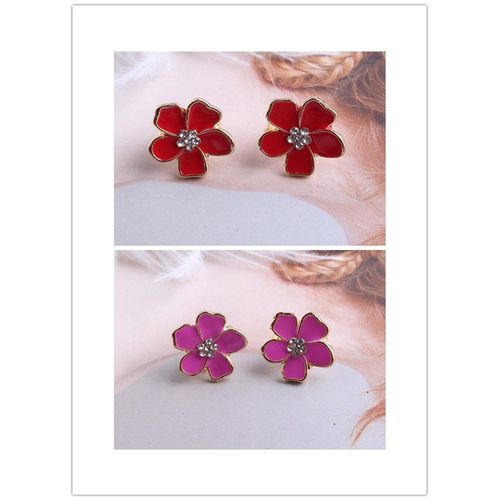 Boucles D'oreilles En mail Style Coren En Forme De Fleur Sans Piercing Pour Filles,Bijoux Mignons Sans Trou