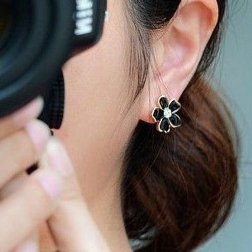 Boucles D'oreilles En mail Style Coren En Forme De Fleur Sans Piercing Pour Filles,Bijoux Mignons Sans Trou