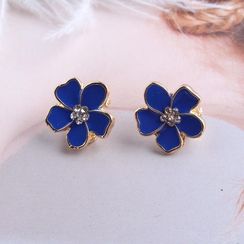 Boucles D'oreilles En mail Style Coren En Forme De Fleur Sans Piercing Pour Filles,Bijoux Mignons Sans Trou