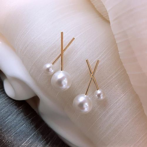 Boucles D'oreilles En Filet Pour Femmes, Hypoallergnique, Simple, Rouge, Punk, Mode, Temprament Sauvage, Personnalit, X Perle, Vente En Gros D'usine, Nouvelle Collection
