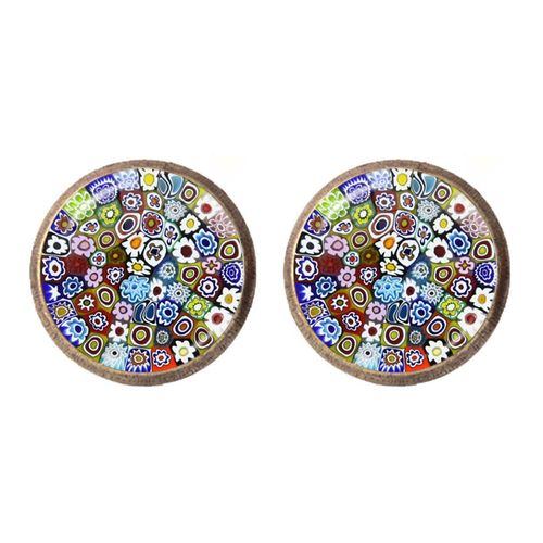 Boucles D'oreilles En Forme De Fleur Multicolore Pour Femmes Et Filles, Bijoux En Verre, Cabochon, Offre Spciale, Vente En Gros, Murano Millefiori