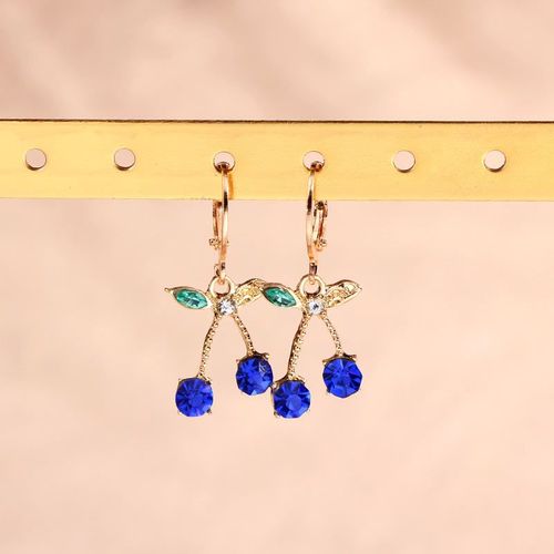 Boucles D'oreilles En Forme De Fruits Pour Femmes, Tendance, Simple, Mignon, Multicolore, Cristal De Cerise, Petits Bijoux Frais Corens, Nouvelle Collection