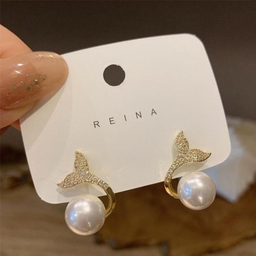 Boucles D'oreilles En Forme De Queue De Poisson Pour Femmes, Perles Corennes, Cristal, Nouvelle Mode, Rseau, Rouge, Premium, Luxe, Pendientes, 2022