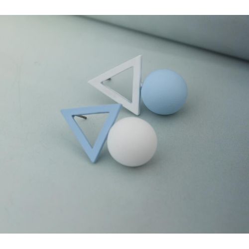Boucles D'oreilles En Forme De Triangle Pour Femmes, Asymtriques, Diffrentes Couleurs De Bonbons, Style Coren, Bijoux En Cristal, 1 Paire