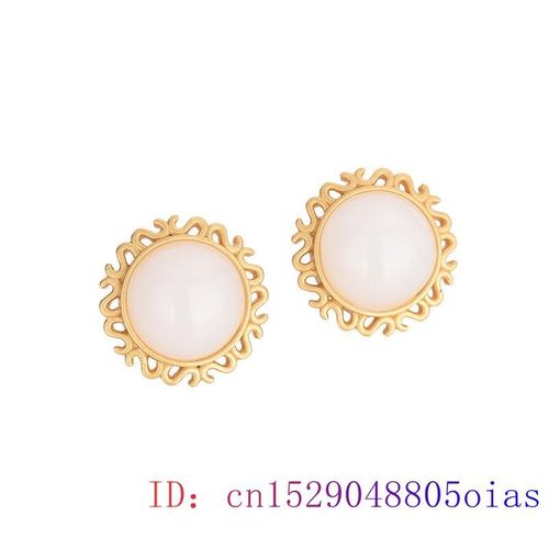 Boucles D'oreilles En Jade Blanc Pour Femmes, Bijoux En Pierre Prcieuse, Cadeaux De Calcdoine, Amulette Naturelle, Cristal Argent, Zircon  La Mode, 925