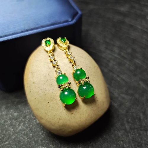 Boucles D'oreilles En Jade Vert Naturel Pour Femmes, Bijoux Fins En Pierre De Jades Certifie Authentique, Chrysoprase, Cadeaux Pour Dames, Calcdoine