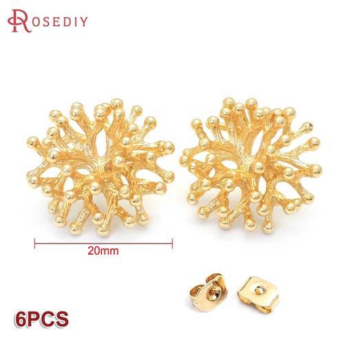 Boucles D'oreilles En Laiton Couleur Or 24k 3d, Branches De Fleurs Spciales, pingles  Bijoux, Fournitures De Fabrication, Rsultats De Bricolage, Accessoires