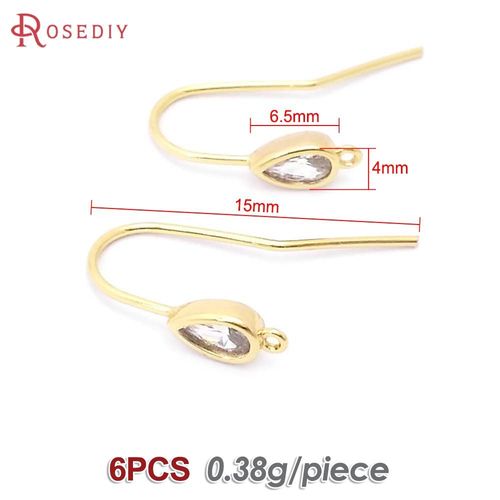 Boucles D'oreilles En Or 18 Carats En Laiton Pour Femme, Forme De Goutte, Rectangle Rond, CUr, Nar, Crochets, Bijoux  Bricoler Soi-Mme, Accessoires De Document