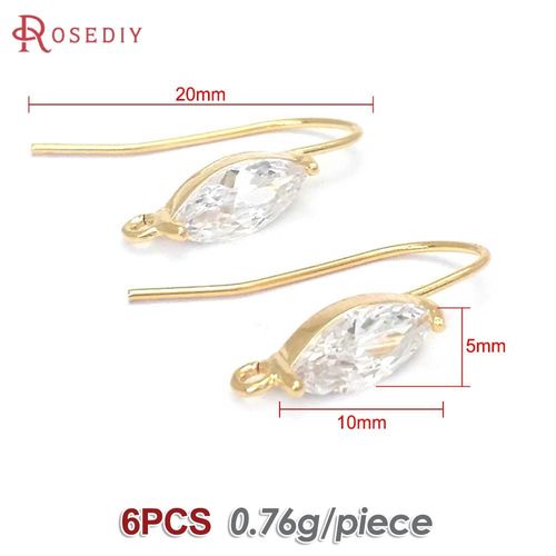 Boucles D'oreilles En Or 18 Carats En Laiton Pour Femme, Forme De Goutte, Rectangle Rond, CUr, Nar, Crochets, Bijoux  Bricoler Soi-Mme, Accessoires De Document