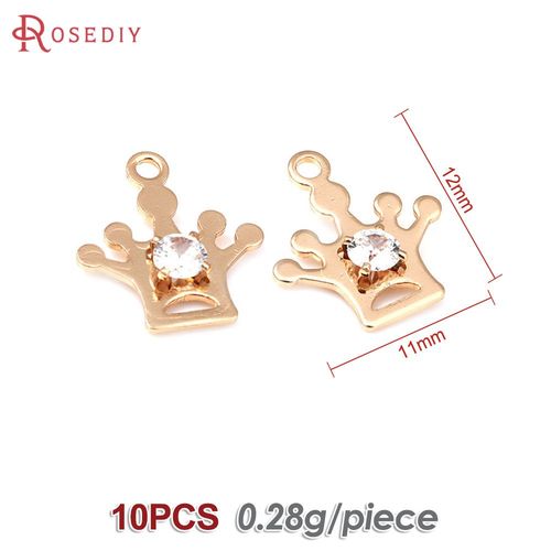 Boucles D'oreilles En Or 18 Carats Pour Femmes, Pendentifs En Laiton, Fleur, CUr, toile, Couronne, Bijoux  Bricoler Soi-Mme, Accessoires Excutifs, Document, 10 Pices