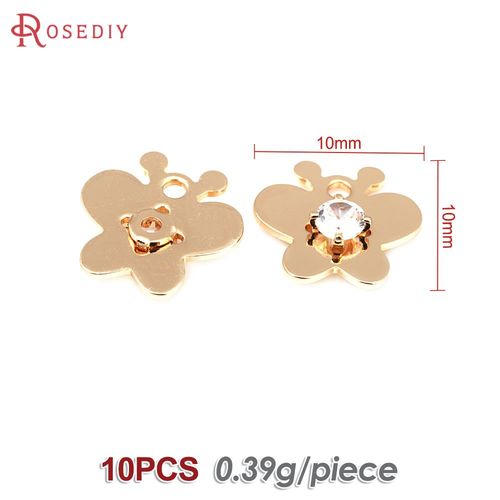 Boucles D'oreilles En Or 18 Carats Pour Femmes, Pendentifs En Laiton, Fleur, CUr, toile, Couronne, Bijoux  Bricoler Soi-Mme, Accessoires Excutifs, Document, 10 Pices