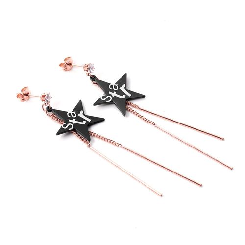 Boucles D'oreilles En Or Rose Pour Femmes, En Acier Inoxydable, En Forme De Lettre D'amour, Colliers, Chanes  La Mode, 2020