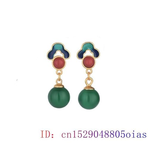 Boucles D'oreilles En Perle De Jade Vert, Clous D'oreilles En Argent 925, Amulette En Pierre Prcieuse Calcdoine, Bijoux  La Mode, Cadeaux En Cristal Pour Femmes, Zircon Naturel