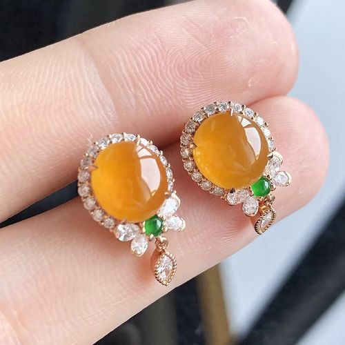 Boucles D'oreilles En Perles Rondes Transparentes Pour Femmes, Calcdoine Jaune Naturelle, Breloque Artisanale Rtro De Style Chinois, Bijoux En Argent