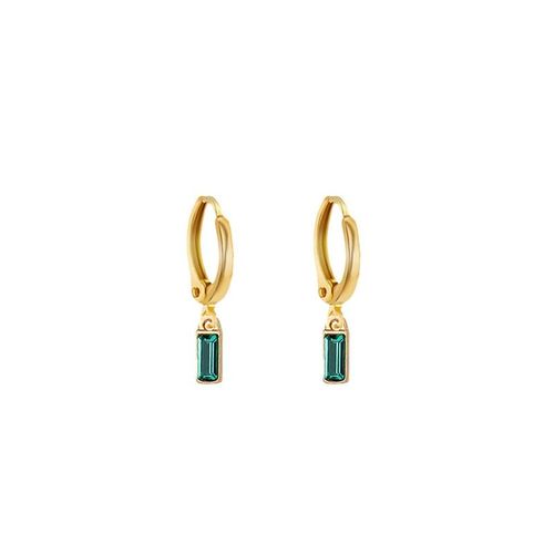 Boucles D'oreilles En Pierre De Cristal Pour Femmes, Nouvelle Mode Multicolore Carr, Rond Gomtrique, Petit Cercle, Bijoux De Dclaration