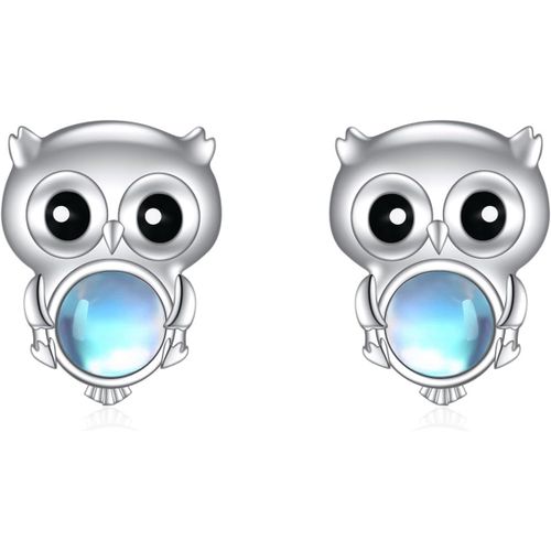 Boucles D'oreilles En Pierre De Lune Pour Femme Et Fille En Argent Sterling 925 Koala/Chat/Hibou/Vache/Chauve-Souris/Cochon Boucles D'oreilles Animaux Cadeau Pierre De Lune Bijoux