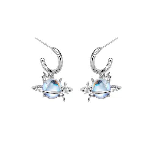 Boucles D'oreilles En Pierre De Lune Pour Femme, Mignonnes, CommunautS Te, Robot RTro, Piercing D'oreille, Cadeau CrAtif, Nouvelle Collection