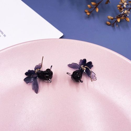 Boucles D'oreilles En Rsine Dgrad Arc En Ciel Pour Femmes, Bijoux En Forme De Poisson Rouge, Goutte D'eau, Cadeaux
