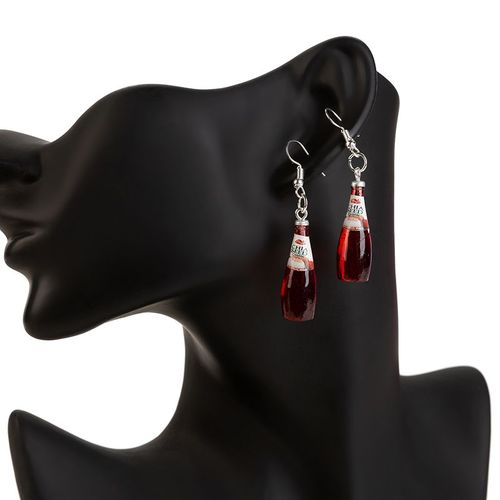 Boucles D'oreilles En Rsine Multicolore Pour Femmes, 1 Paire, Simulation 3d, Bouteille De Boisson Aux Fruits, Goutte D'eau, Cadeau Pour Enfants, Bijoux Pour Femmes