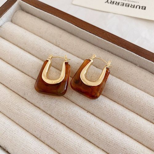 Boucles D'oreilles En Rsine Transparente Pour Femmes Et Filles,Goujon Irrgulier Gomtrique,Bijoux De Carillon Pour La Fte,Vert,Rose,2023