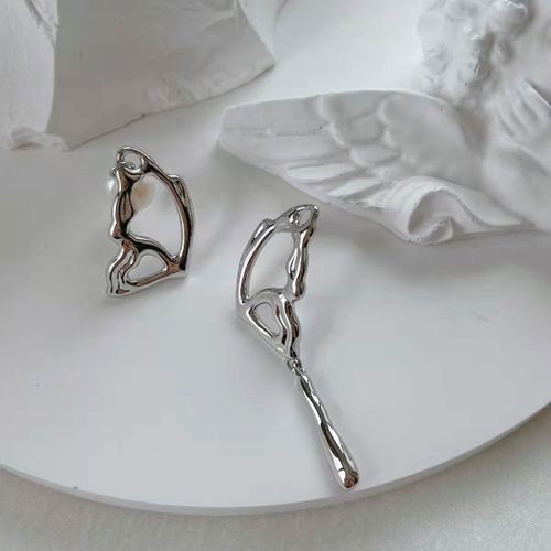 Boucles D'oreilles En Strass Rose Asymtriques Pour Filles, Bijoux Mignons En Forme De Serrure  Cl, Mode Corenne Pour Femmes