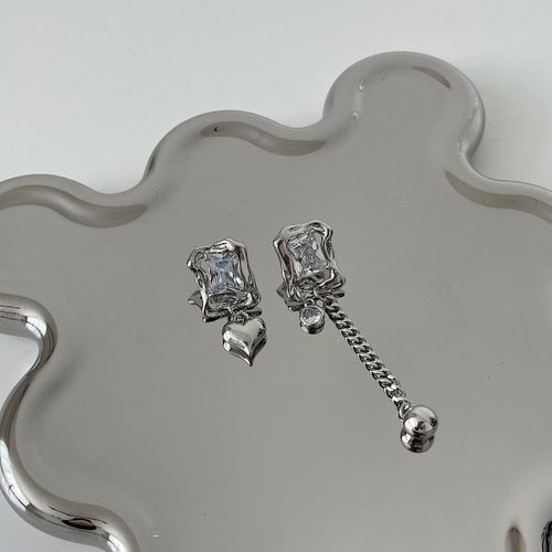 Boucles D'oreilles En Strass Rose Asymtriques Pour Filles, Bijoux Mignons En Forme De Serrure  Cl, Mode Corenne Pour Femmes
