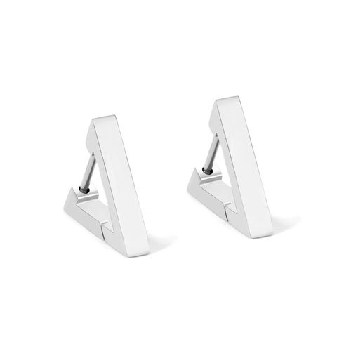 Boucles D'oreilles En Titane Et Acier Inoxydable, Design Classique, Forme Rectangle, Carr, Triangle, Zircon Cubique Dor