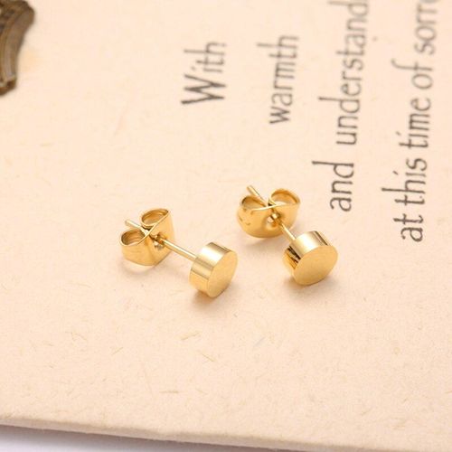 Boucles D'oreilles En Titane, Version Corenne, Petits Haricots Dors, Or Rose, Acier, Brillant Rond, Mode, Vente En Gros