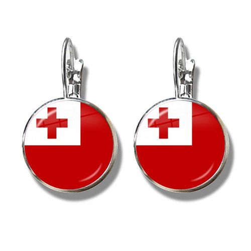 Boucles D'oreilles En Verre Avec Hameon Pour Drapeau Franais, Boucles D'oreilles Avec Drapeau National De L'irlande Du Nord, Du Pays De Galle, Du Vanuatu, De La Tonga, Du Suriname, De L'irlande, De