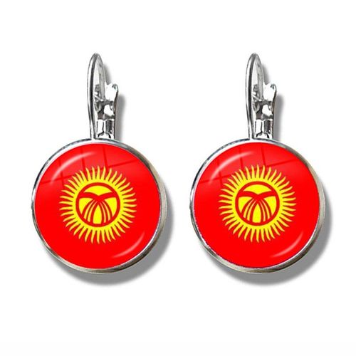 Boucles D'oreilles En Verre Avec Hameon Pour Drapeau Franais, Boucles D'oreilles Avec Drapeau National De L'irlande Du Nord, Du Pays De Galle, Du Vanuatu, De La Tonga, Du Suriname, De L'irlande, De