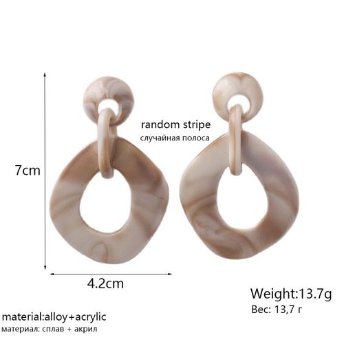 Boucles D'oreilles Gomtriques Creuses Pour Femmes Et Filles, Boucles D'oreilles Pendantes En Acrylique Blanc Cristal, Bijoux D'oreille Beiges, Mode Corenne, Nouveau