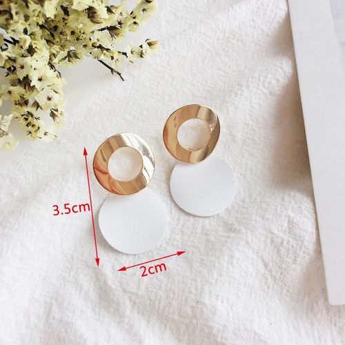 Boucles D'oreilles Gomtriques Creuses Pour Femmes Et Filles, Boucles D'oreilles Pendantes En Acrylique Blanc Cristal, Bijoux D'oreille Beiges, Mode Corenne, Nouveau