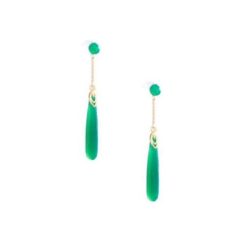 Boucles D'oreilles Gomtriques En Argent Incrust, Calcdoine Verte Naturelle, Style Chinois, Design Rtro, Charme, Bijoux Pour Femmes, Nouvelle Collection