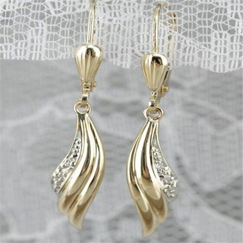 Boucles D'oreilles Gomtriques En Cristal Dor Pour Femmes, Bijoux  Clip Pour Fte De Mariage, Style Coren,  La Mode