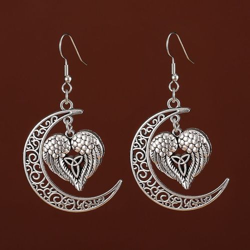 Boucles D'oreilles Gothiques Pour Femmes Et Filles, Boucles D'oreilles Creuses En Forme De Lune, En Forme D'os De Poisson Rouge, Pendentif Fait  La Main, 2022