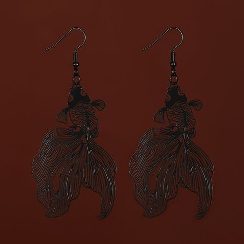 Boucles D'oreilles Gothiques Pour Femmes Et Filles, Boucles D'oreilles Creuses En Forme De Lune, En Forme D'os De Poisson Rouge, Pendentif Fait  La Main, 2022